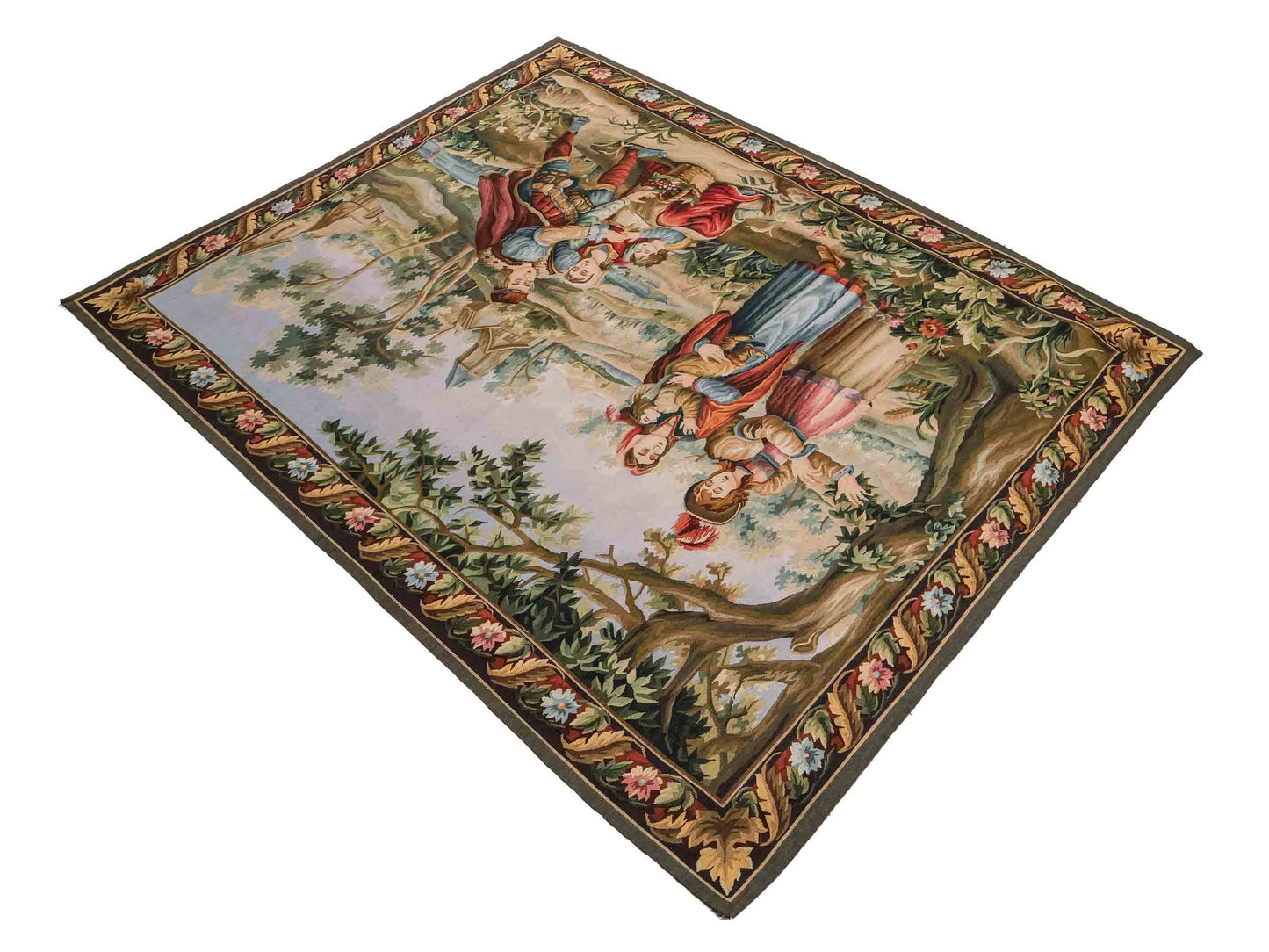 Handgefertigter, chinesischer Gobelin Wandteppich von Teppich aus Wolle, multicolor. 168x136 cm. Verkauf durch Jupiter Intl.