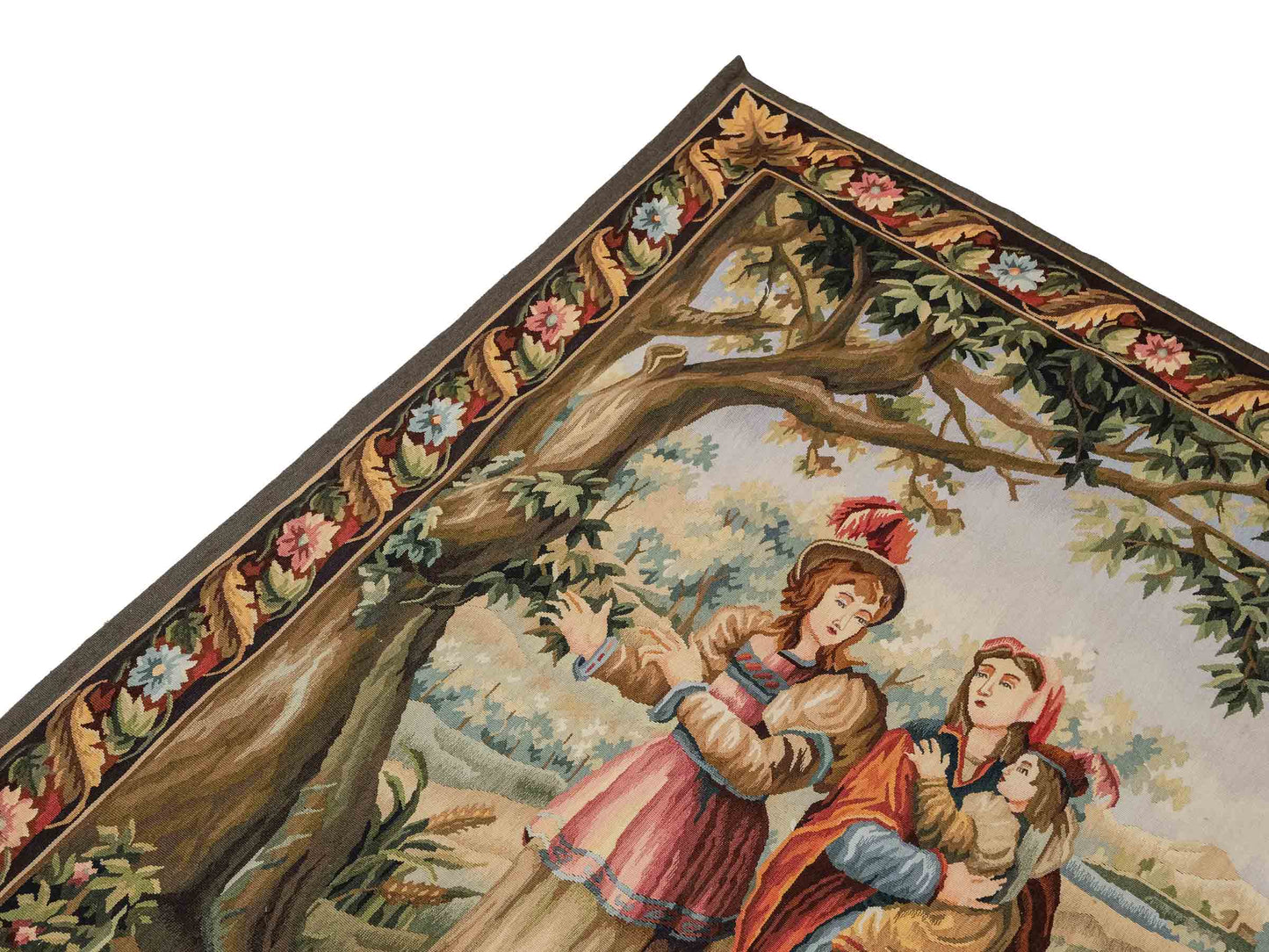 Handgefertigter, chinesischer Gobelin Wandteppich von Teppich aus Wolle, multicolor. 168x136 cm. Verkauf durch Jupiter Intl.
