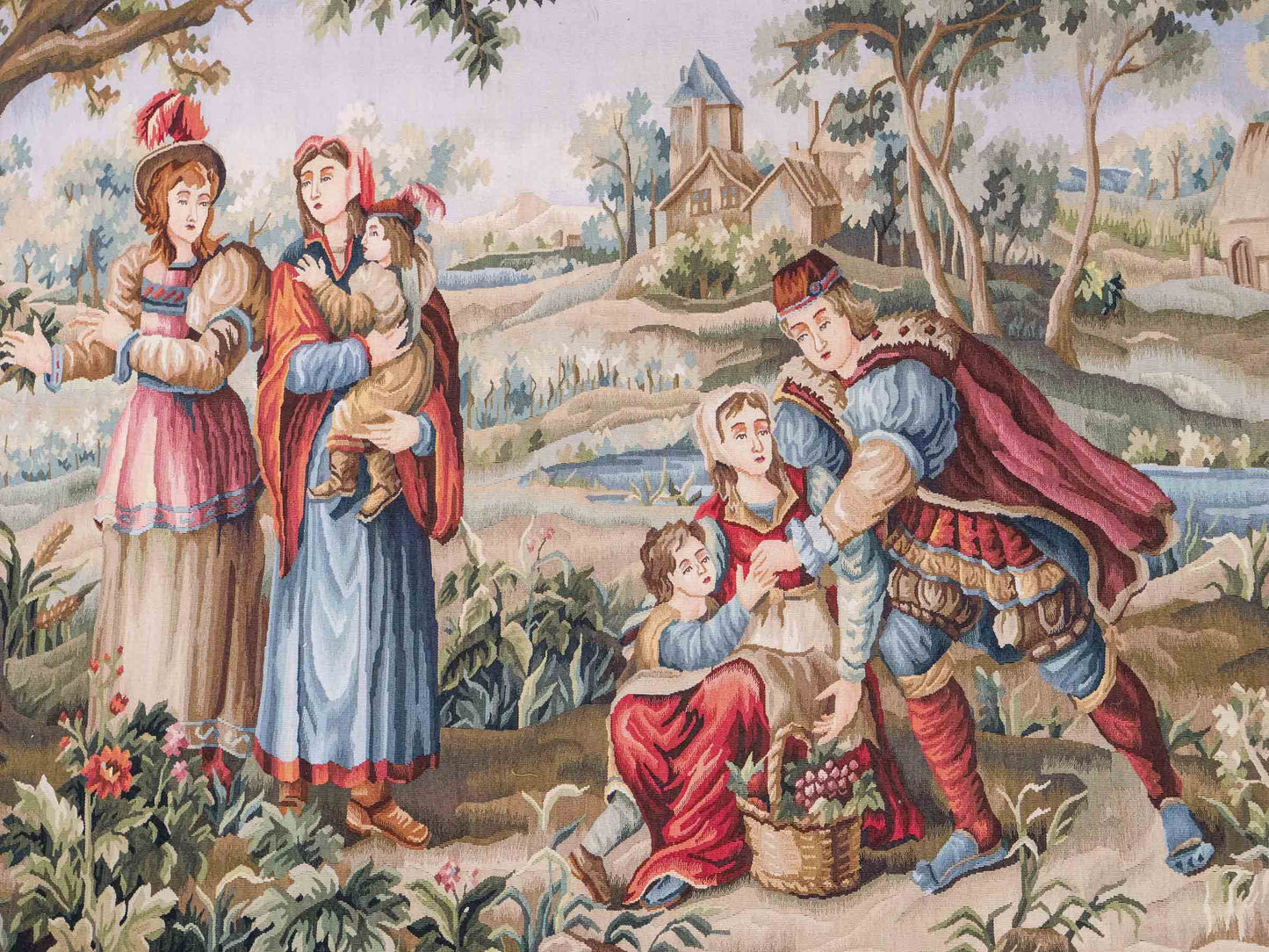 Handgefertigter, chinesischer Gobelin Wandteppich von Teppich aus Wolle, multicolor. 168x136 cm. Verkauf durch Jupiter Intl.