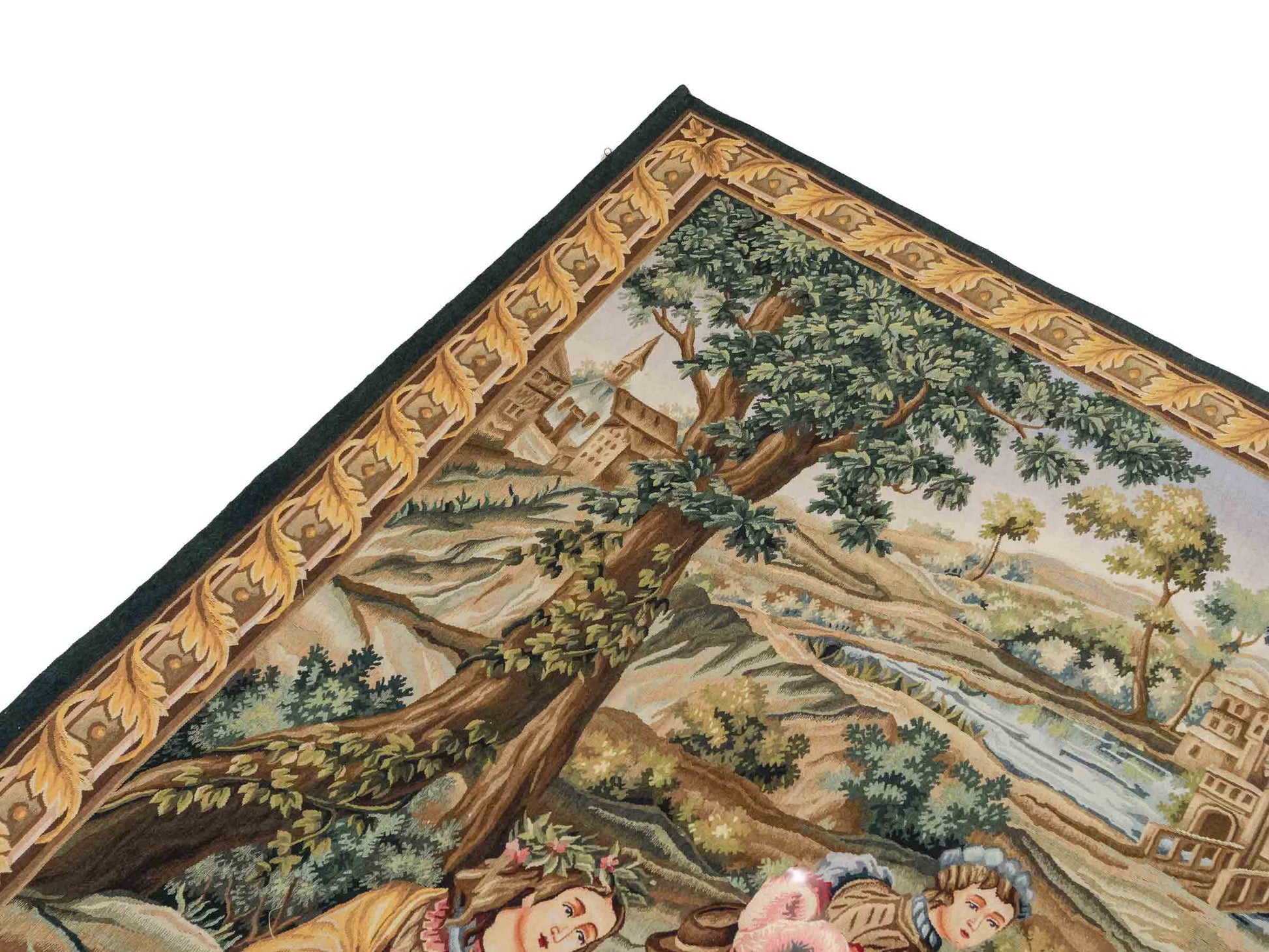 Handgefertigter, chinesischer Gobelin Wandteppich von Khademi aus Wolle, multicolor. 177x129 cm. Verkauf durch Jupiter Intl.