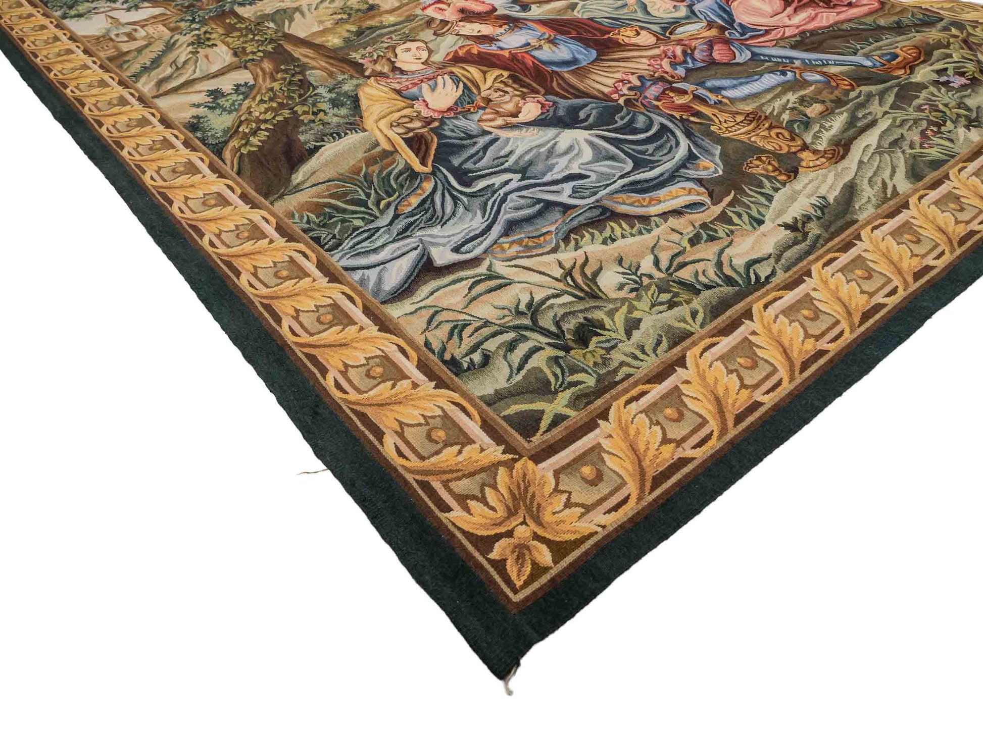 Handgefertigter, chinesischer Gobelin Wandteppich von Khademi aus Wolle, multicolor. 177x129 cm. Verkauf durch Jupiter Intl.