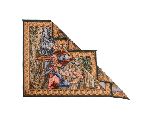 Handgefertigter, chinesischer Gobelin Wandteppich von Khademi aus Wolle, multicolor. 177x129 cm. Verkauf durch Jupiter Intl.