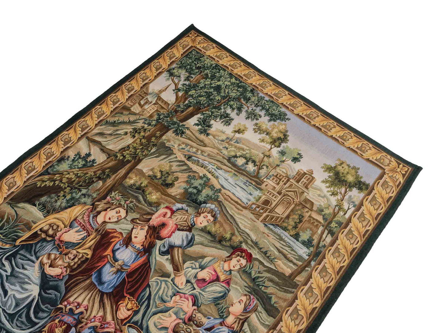 Handgefertigter, chinesischer Gobelin Wandteppich von Khademi aus Wolle, multicolor. 177x129 cm. Verkauf durch Jupiter Intl.