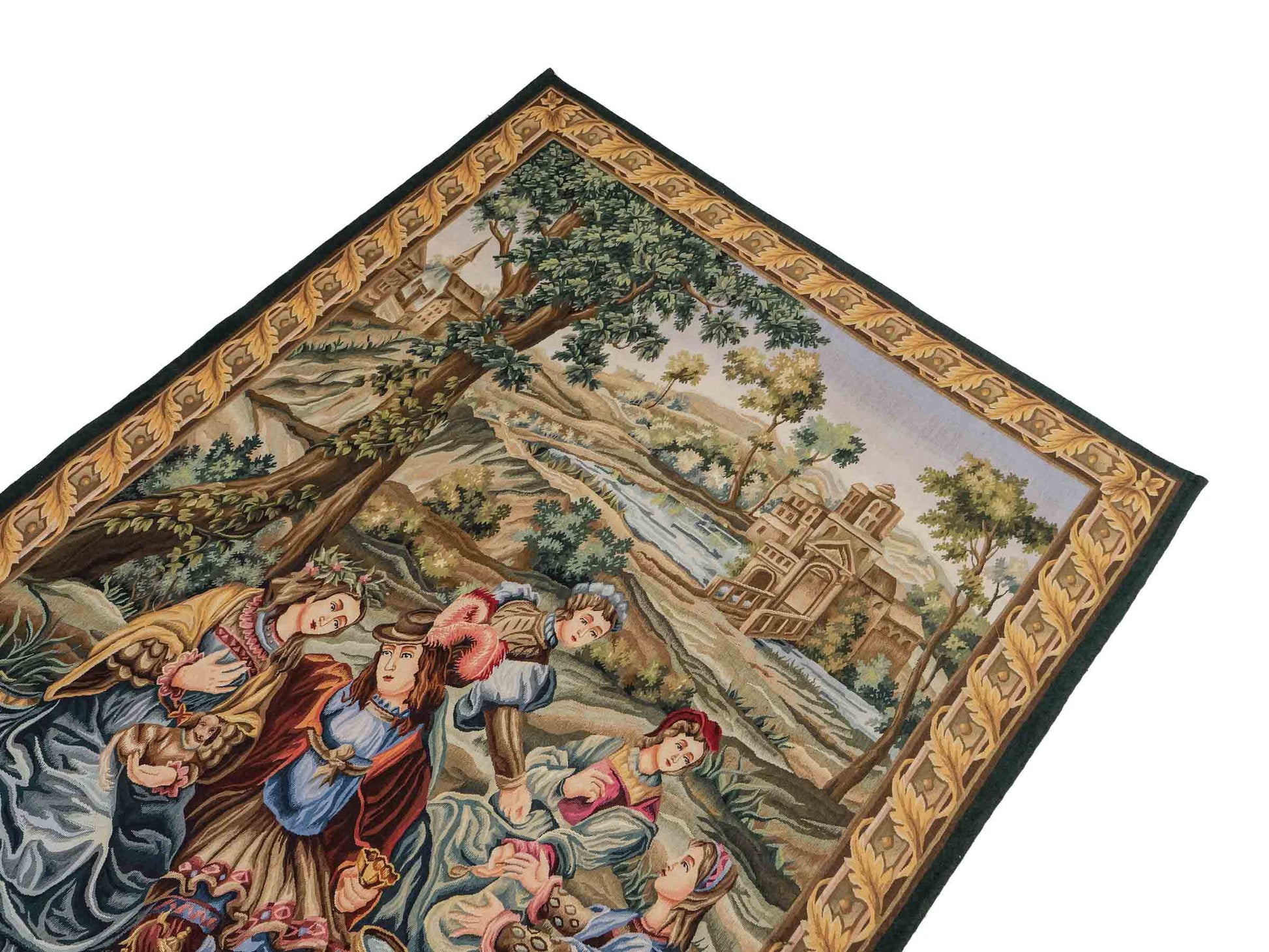 Handgefertigter, chinesischer Gobelin Wandteppich von Khademi aus Wolle, multicolor. 177x129 cm. Verkauf durch Jupiter Intl.