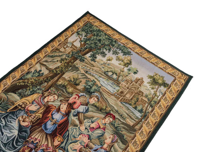 Handgefertigter, chinesischer Gobelin Wandteppich von Khademi aus Wolle, multicolor. 177x129 cm. Verkauf durch Jupiter Intl.