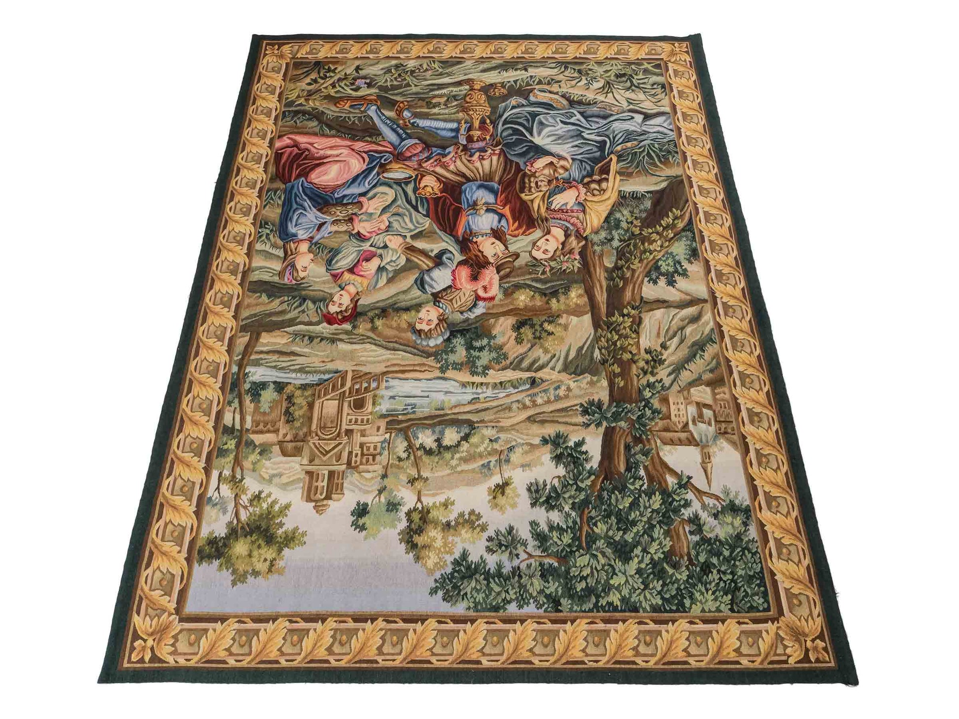 Handgefertigter, chinesischer Gobelin Wandteppich von Khademi aus Wolle, multicolor. 177x129 cm. Verkauf durch Jupiter Intl.