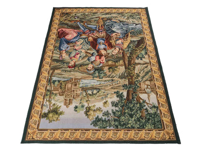 Handgefertigter, chinesischer Gobelin Wandteppich von Khademi aus Wolle, multicolor. 177x129 cm. Verkauf durch Jupiter Intl.