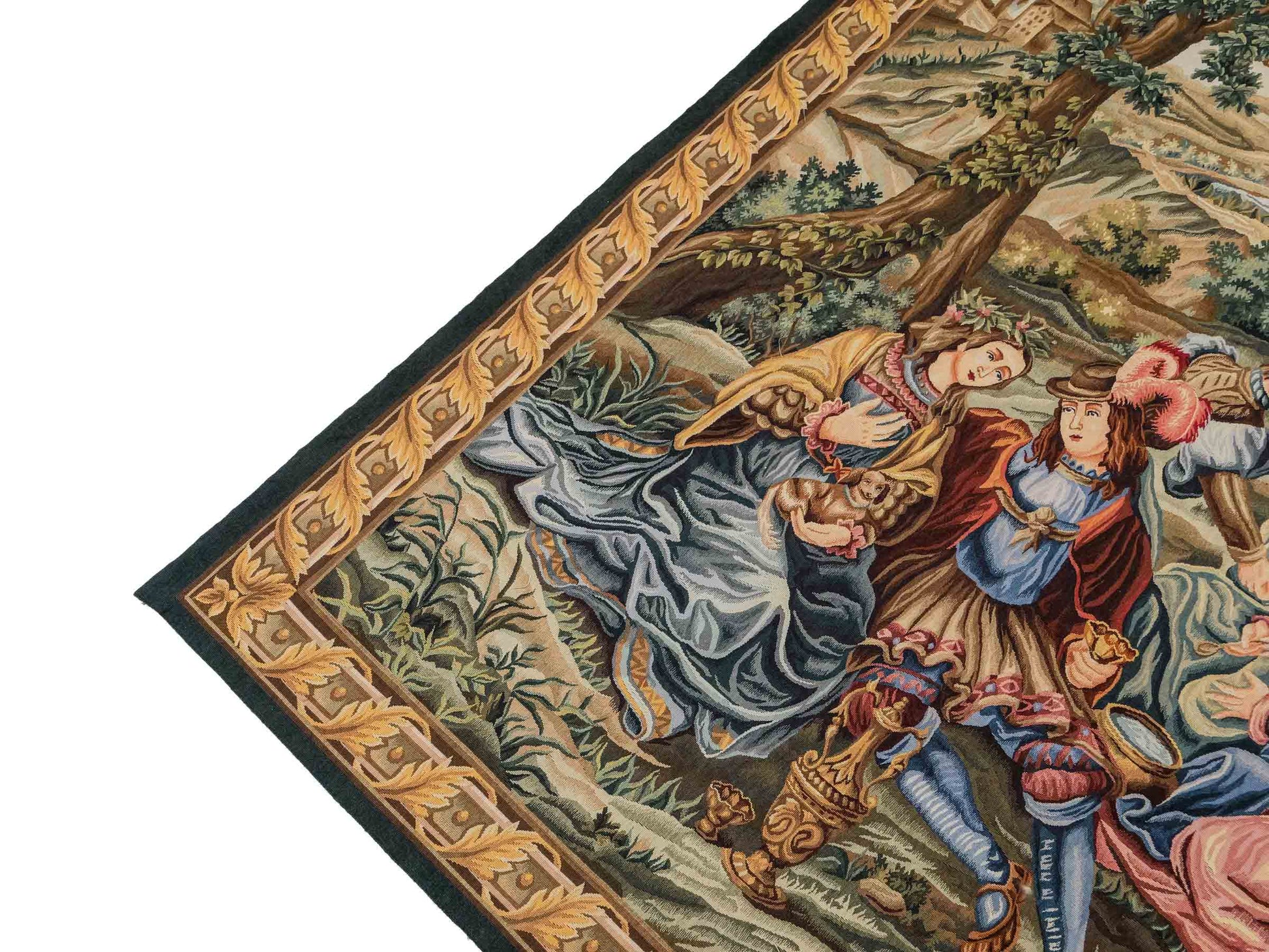 Handgefertigter, chinesischer Gobelin Wandteppich von Khademi aus Wolle, multicolor. 177x129 cm. Verkauf durch Jupiter Intl.