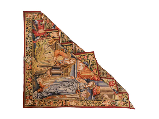 Handgefertigter, chinesischer Gobelin Wandteppich von Khademi aus Wolle, multicolor. 188x153 cm. Verkauf durch Jupiter Intl.