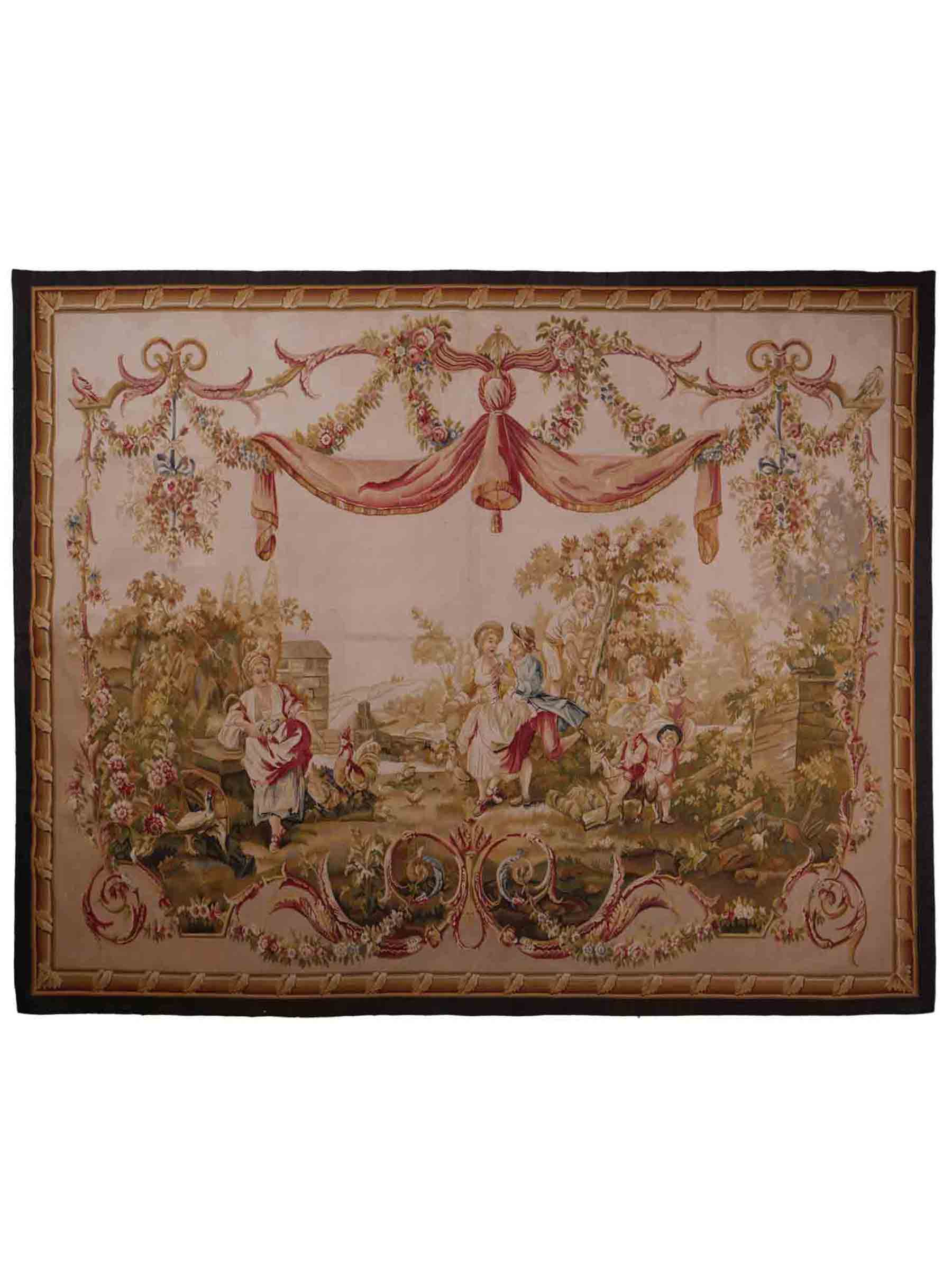 Handgefertigter, chinesischer Gobelin Wandteppich aus Wolle, multicolor. 239x190 cm. Verkauf durch Jupiter Intl.
