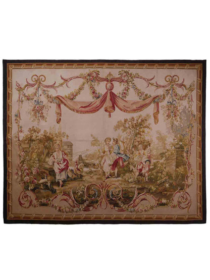 Handgefertigter, chinesischer Gobelin Wandteppich aus Wolle, multicolor. 239x190 cm. Verkauf durch Jupiter Intl.