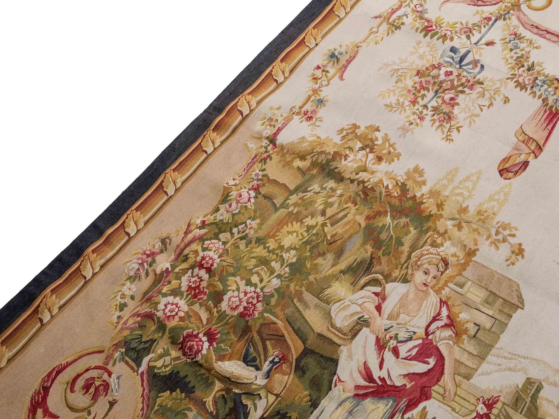 Handgefertigter, chinesischer Gobelin Wandteppich aus Wolle, multicolor. 239x190 cm. Verkauf durch Jupiter Intl.