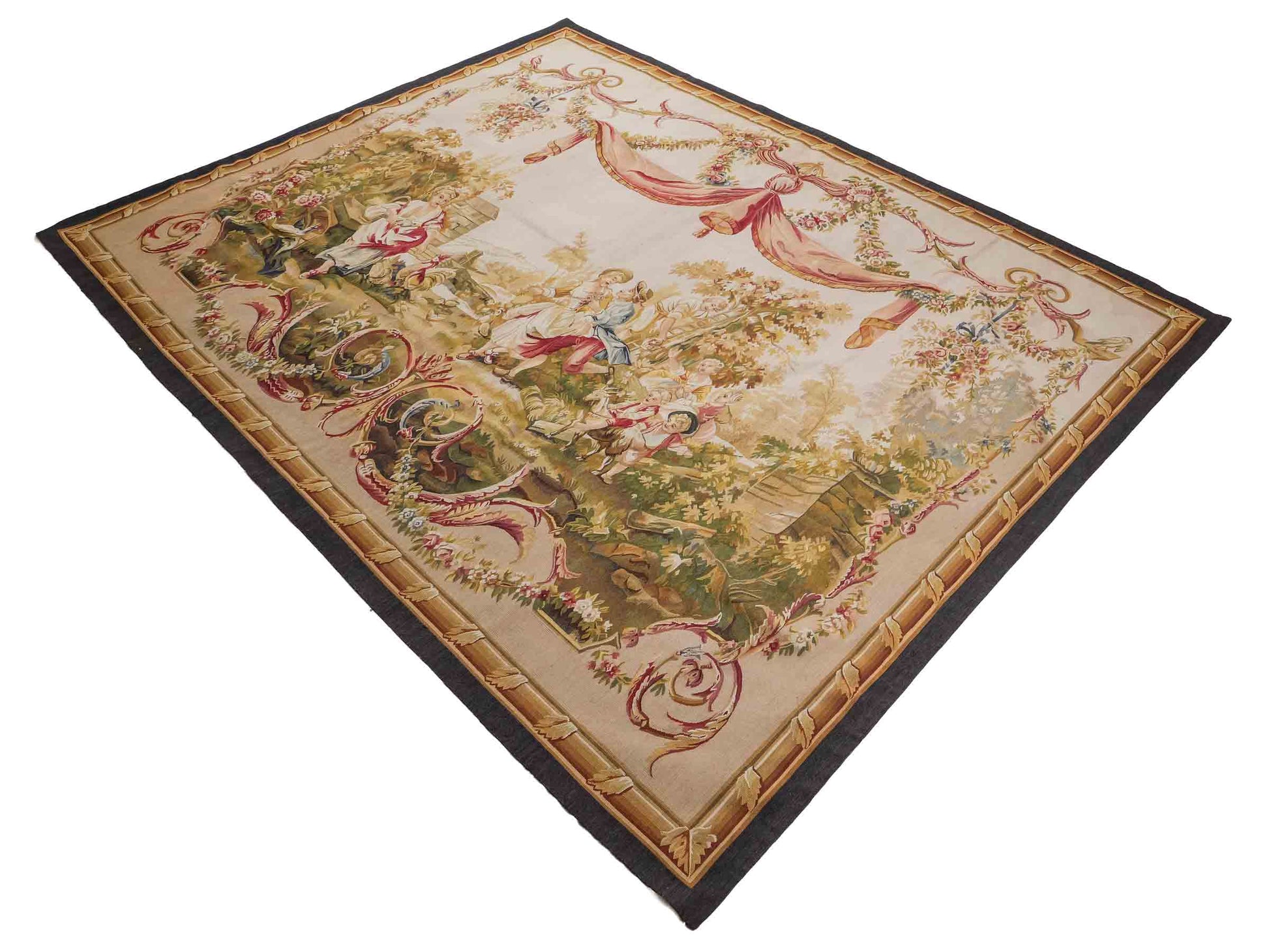 Handgefertigter, chinesischer Gobelin Wandteppich aus Wolle, multicolor. 239x190 cm. Verkauf durch Jupiter Intl.
