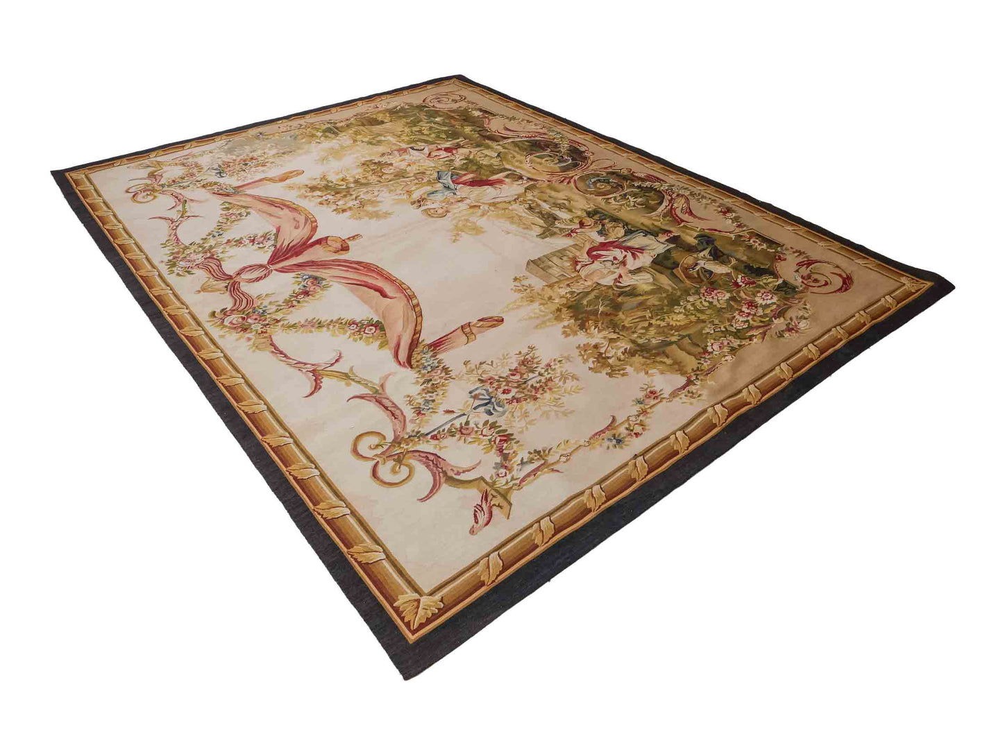 Handgefertigter, chinesischer Gobelin Wandteppich aus Wolle, multicolor. 239x190 cm. Verkauf durch Jupiter Intl.