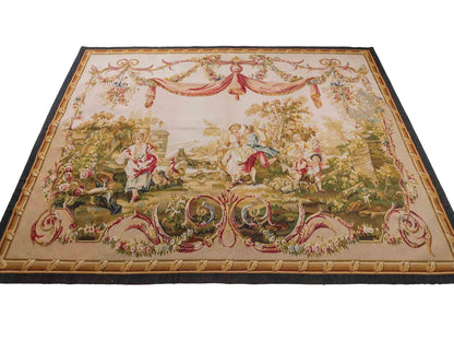 Handgefertigter, chinesischer Gobelin Wandteppich aus Wolle, multicolor. 239x190 cm. Verkauf durch Jupiter Intl.