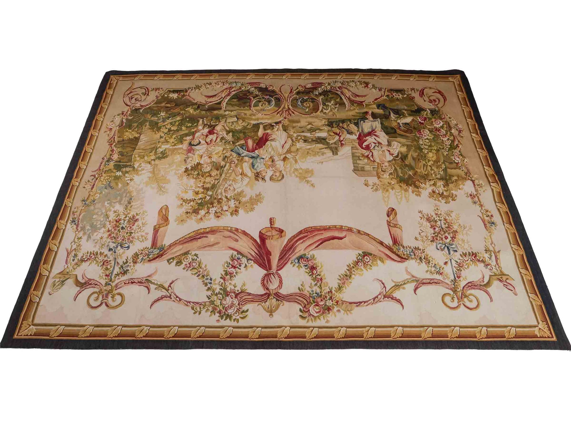 Handgefertigter, chinesischer Gobelin Wandteppich aus Wolle, multicolor. 239x190 cm. Verkauf durch Jupiter Intl.