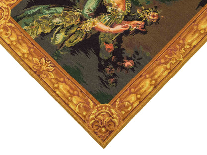 Handgefertigter, chinesischer Gobelin Wandteppich von Khademi aus Wolle, multicolor. 74x64 cm. Verkauf durch Jupiter Intl.