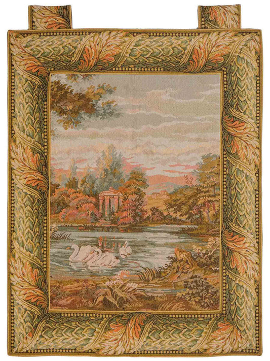 Handgefertigter, chinesischer Gobelin Wandteppich von Khademi aus Wolle, multicolor. 91x77 cm. Verkauf durch Jupiter Intl.