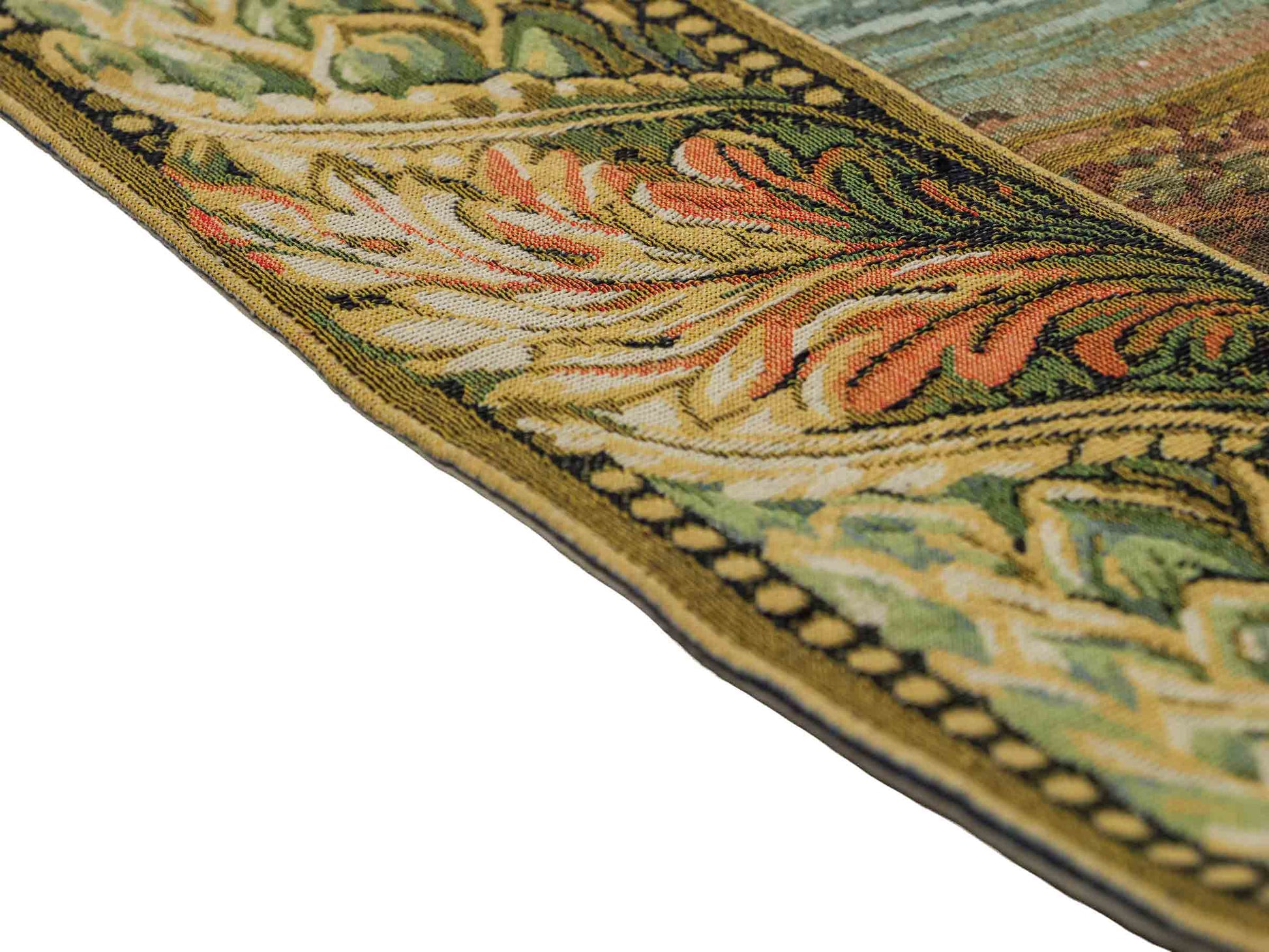 Handgefertigter, chinesischer Gobelin Wandteppich von Khademi aus Wolle, multicolor. 91x77 cm. Verkauf durch Jupiter Intl.