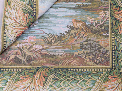 Handgefertigter, chinesischer Gobelin Wandteppich von Khademi aus Wolle, multicolor. 91x77 cm. Verkauf durch Jupiter Intl.