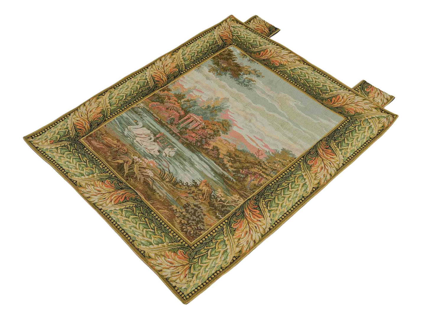 Handgefertigter, chinesischer Gobelin Wandteppich von Khademi aus Wolle, multicolor. 91x77 cm. Verkauf durch Jupiter Intl.