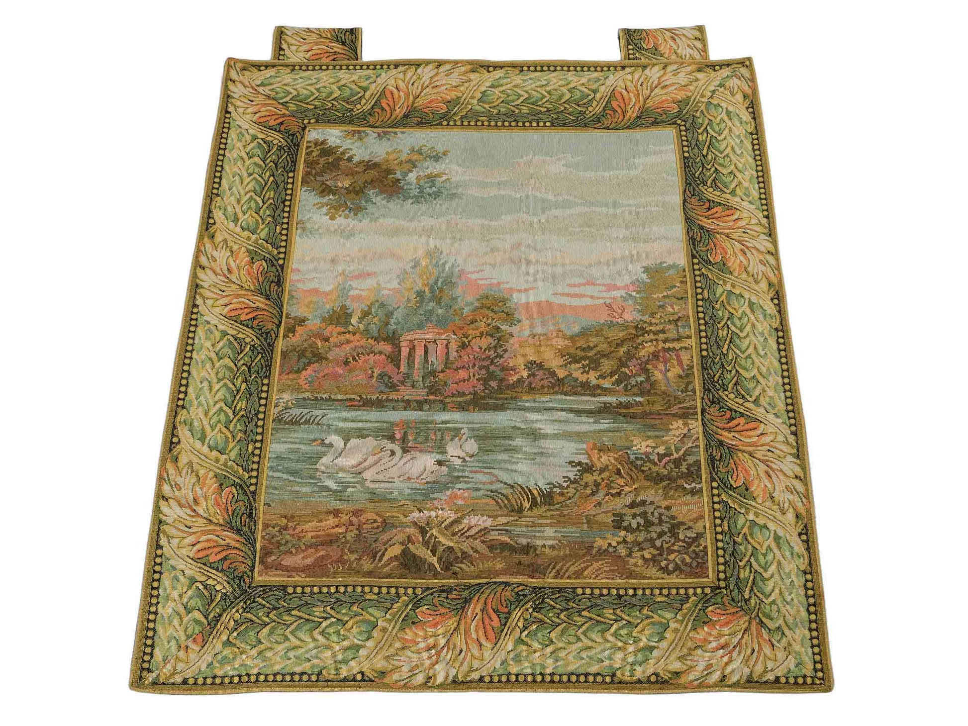 Handgefertigter, chinesischer Gobelin Wandteppich von Khademi aus Wolle, multicolor. 91x77 cm. Verkauf durch Jupiter Intl.