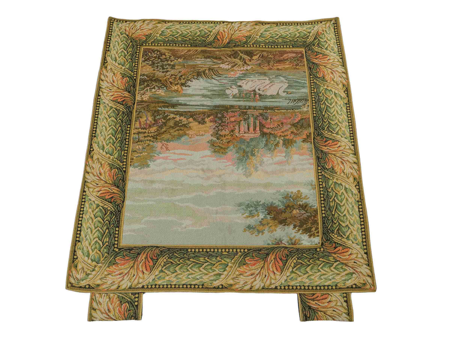 Handgefertigter, chinesischer Gobelin Wandteppich von Khademi aus Wolle, multicolor. 91x77 cm. Verkauf durch Jupiter Intl.
