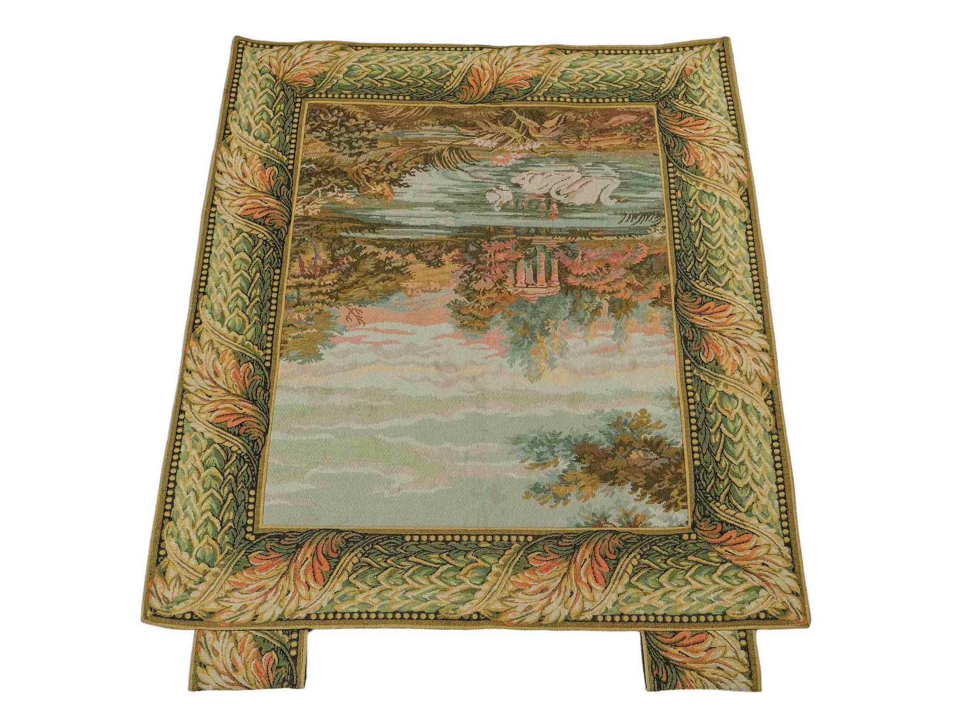 Handgefertigter, chinesischer Gobelin Wandteppich von Khademi aus Wolle, multicolor. 91x77 cm. Verkauf durch Jupiter Intl.