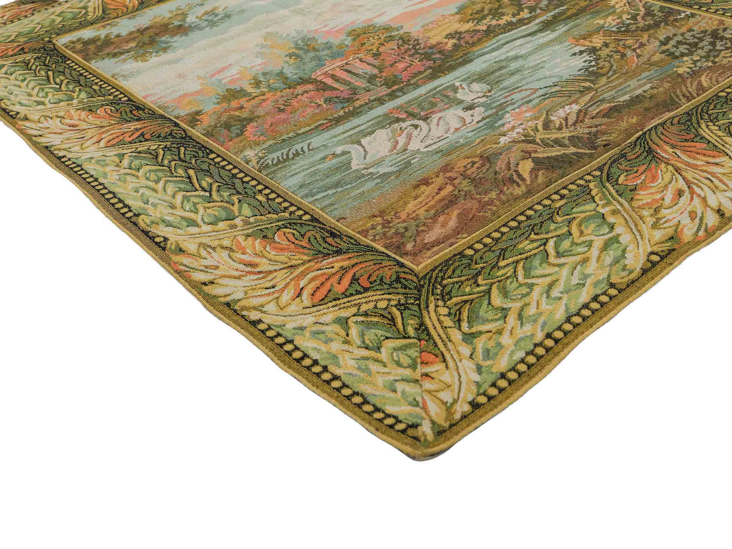 Handgefertigter, chinesischer Gobelin Wandteppich von Khademi aus Wolle, multicolor. 91x77 cm. Verkauf durch Jupiter Intl.