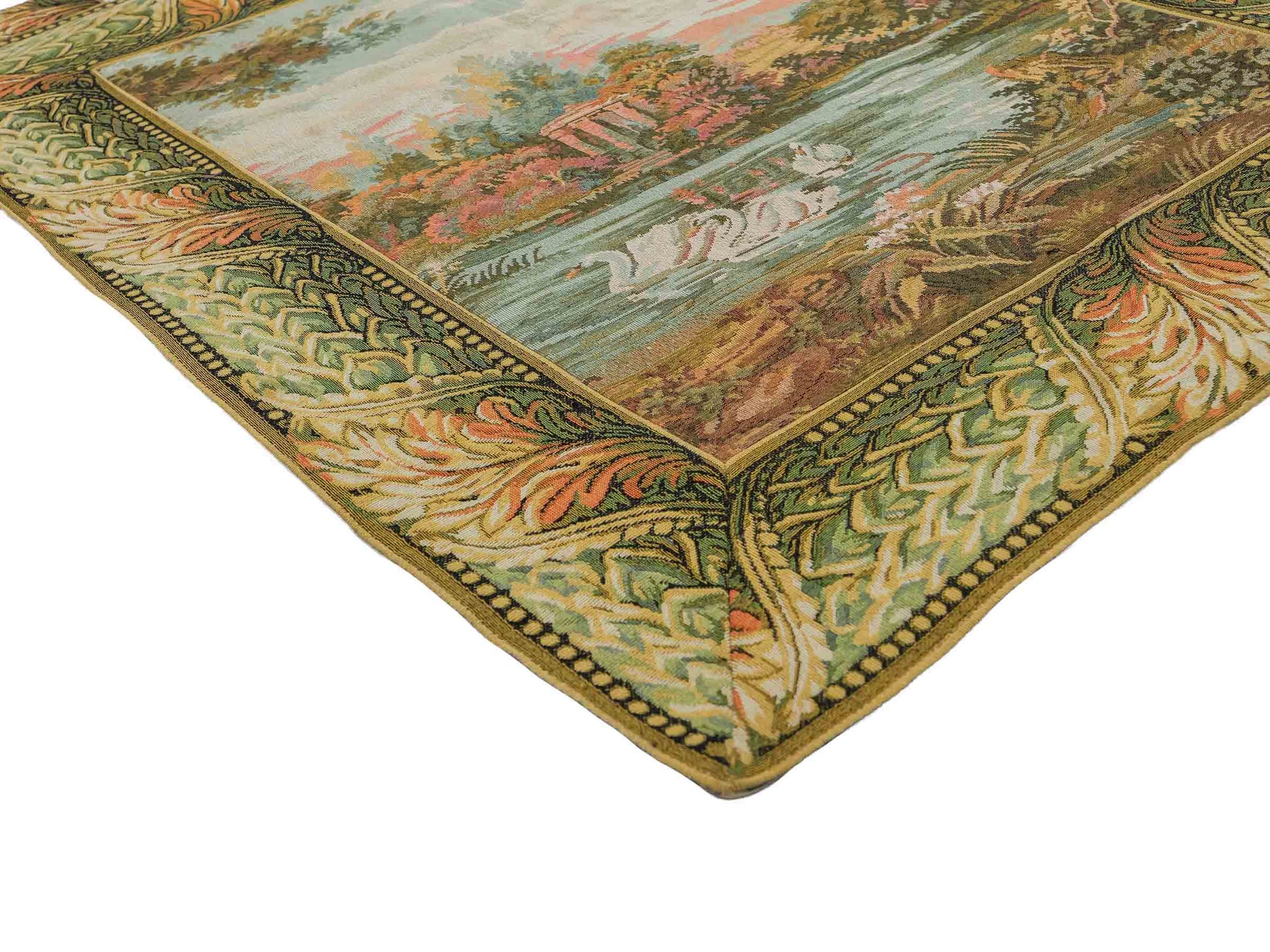 Handgefertigter, chinesischer Gobelin Wandteppich von Khademi aus Wolle, multicolor. 91x77 cm. Verkauf durch Jupiter Intl.