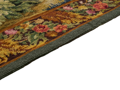 Handgefertigter, chinesischer Gobelin Wandteppich von Khademi aus Wolle, multicolor. 145x113 cm. Verkauf durch Jupiter Intl.