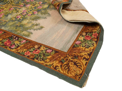 Handgefertigter, chinesischer Gobelin Wandteppich von Khademi aus Wolle, multicolor. 145x113 cm. Verkauf durch Jupiter Intl.