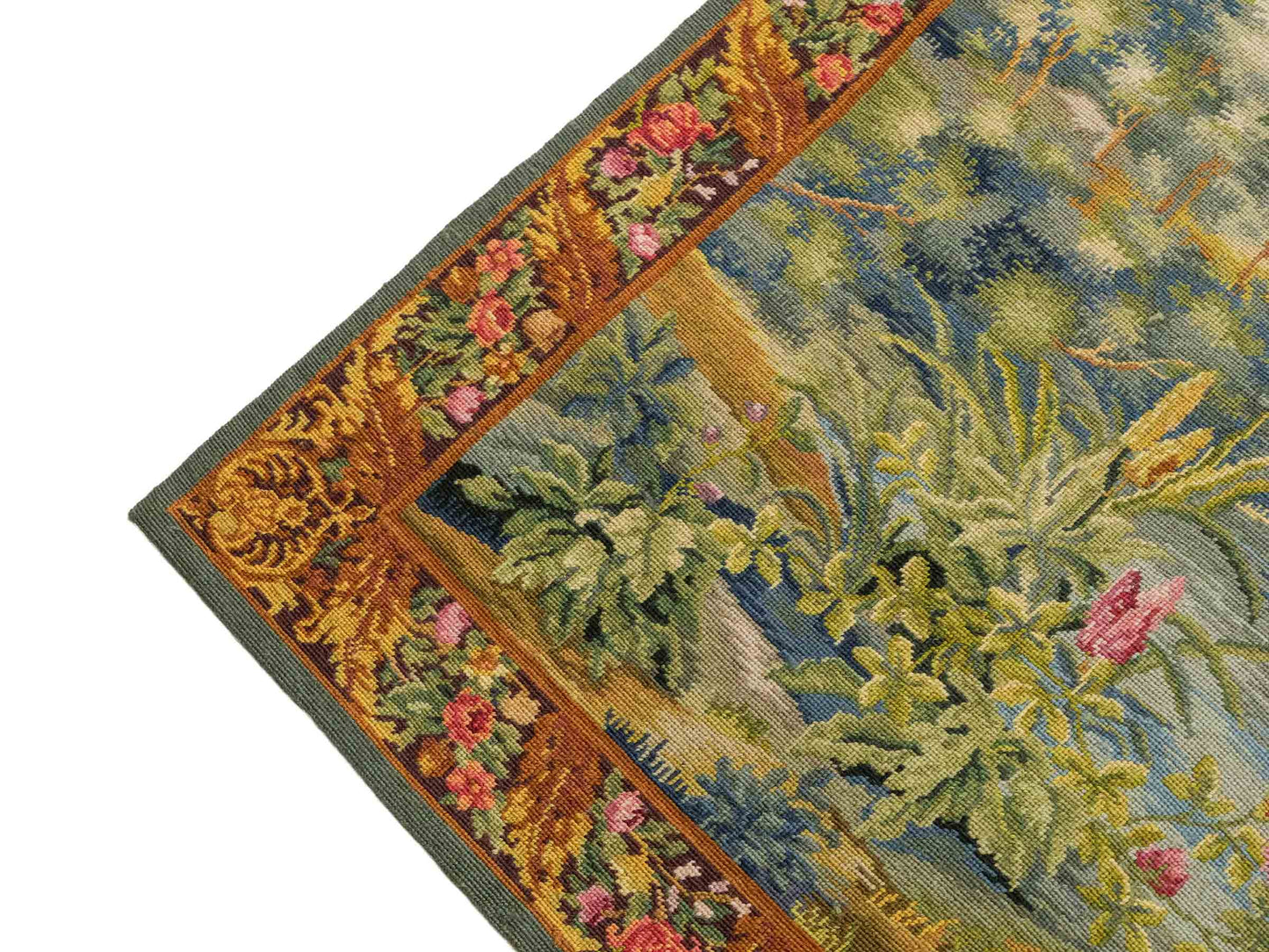Handgefertigter, chinesischer Gobelin Wandteppich von Khademi aus Wolle, multicolor. 145x113 cm. Verkauf durch Jupiter Intl.