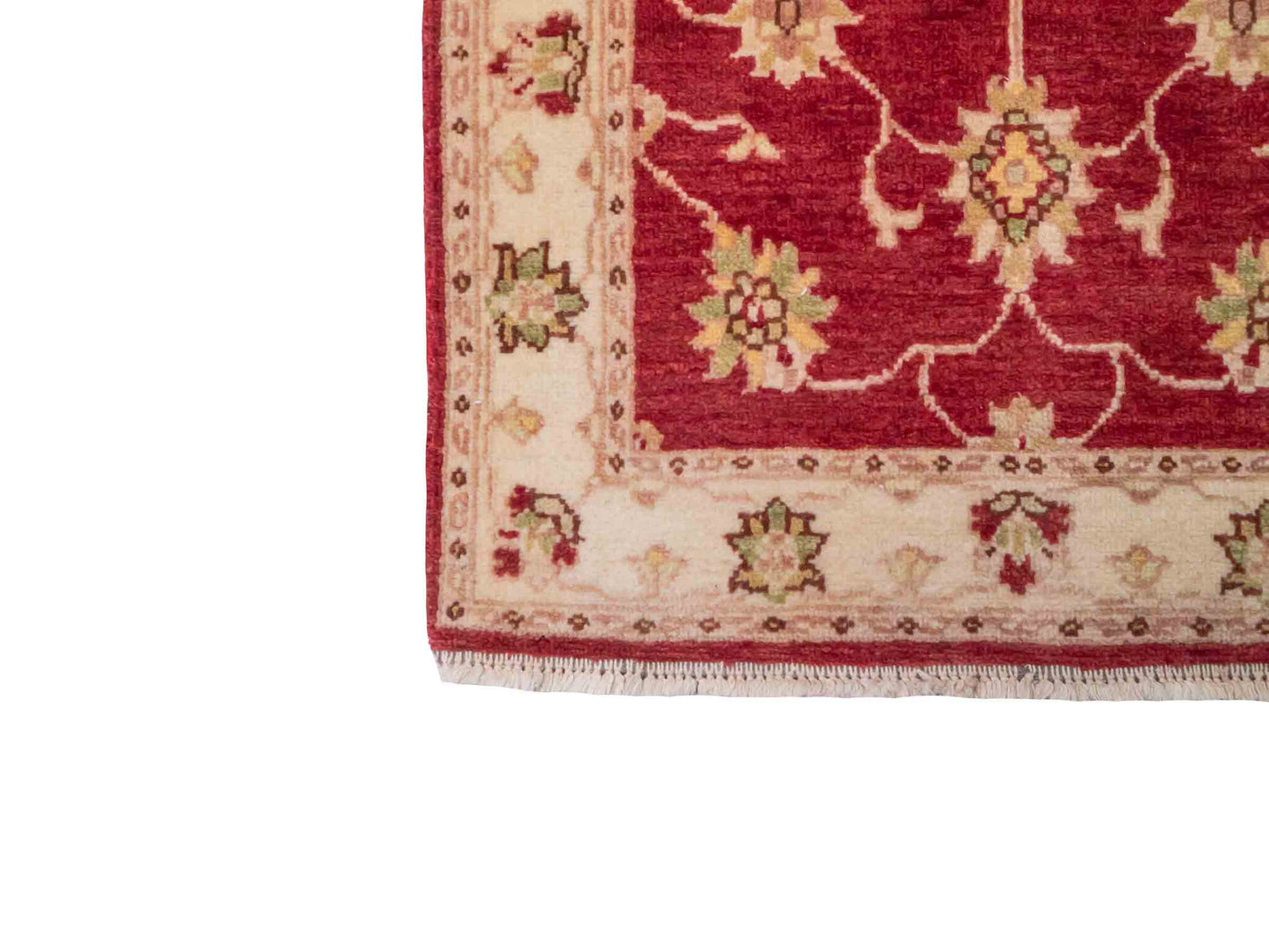 Handgeknüpfter Ziegler Farahan Läufer-Orientteppich von Khademi aus Wolle, rot, beige, gold. Klassisches Allover-Design. Traditionell von Hand geknüpft in Afghanistan. Größe: 291 cm x 77 cm. Teppichnummer: SB3-1170 | Jupiter Intl.