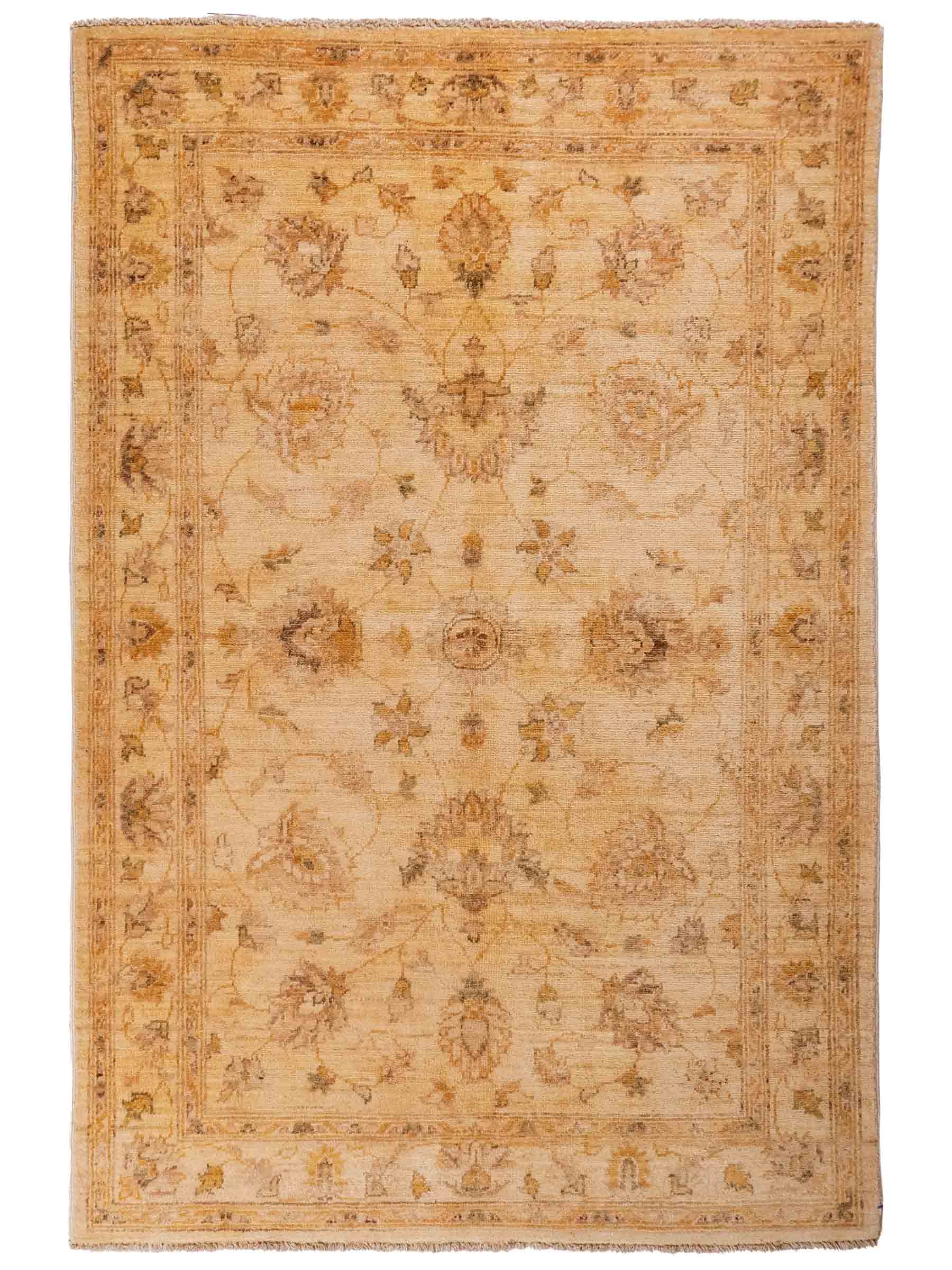 Handgeknüpfter Ziegler Farahan Orientteppich von Khademi aus Wolle, beige, gold. Klassisches Allover-Design. Traditionell von Hand geknüpft in Afghanistan. Größe: 180 cm x 120 cm. Teppichnummer: SB3-1119. Verkauf durch Jupiter Intl.
