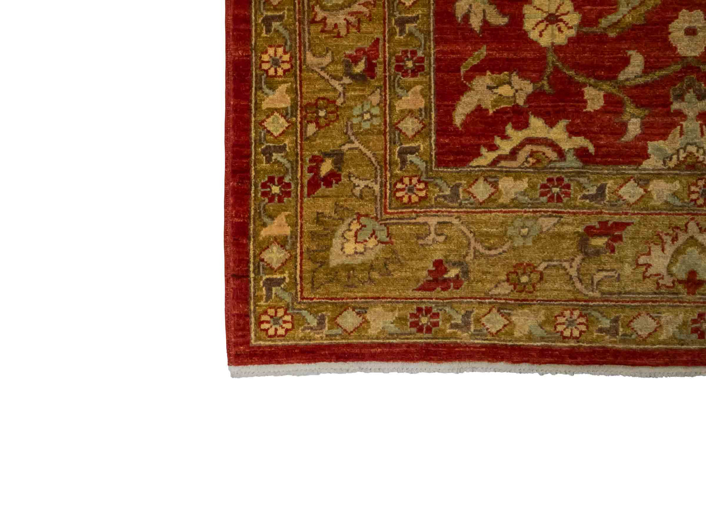 Handgeknüpfter Ziegler Farahan Orientteppich von Khademi aus Wolle, rot, gold. Klassisches Allover-Design. Traditionell von Hand geknüpft in Afghanistan. Größe: 196 cm x 135 cm. Teppichnummer: RB3-1014. Verkauf durch Jupiter Intl.