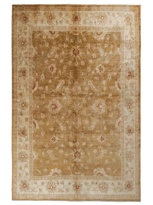 Handgeknüpfter Ziegler Farahan Orientteppich von Khademi aus Wolle, golden. Klassisches Allover-Design. Von Hand geknüpft in Afghanistan. Größe: 206 cm x 152 cm. Teppichnummer: RB3-1004. Verkauf durch Jupiter Intl.