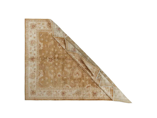 Handgeknüpfter Ziegler Farahan Orientteppich von Khademi aus Wolle, golden. Klassisches Allover-Design. Von Hand geknüpft in Afghanistan. Größe: 206 cm x 152 cm. Teppichnummer: RB3-1004. Verkauf durch Jupiter Intl.
