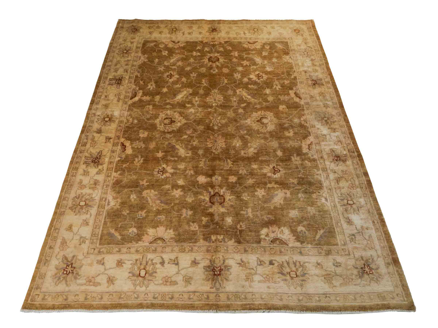 Handgeknüpfter Ziegler Farahan Orientteppich von Khademi aus Wolle, golden. Klassisches Allover-Design. Von Hand geknüpft in Afghanistan. Größe: 206 cm x 152 cm. Teppichnummer: RB3-1004. Verkauf durch Jupiter Intl.