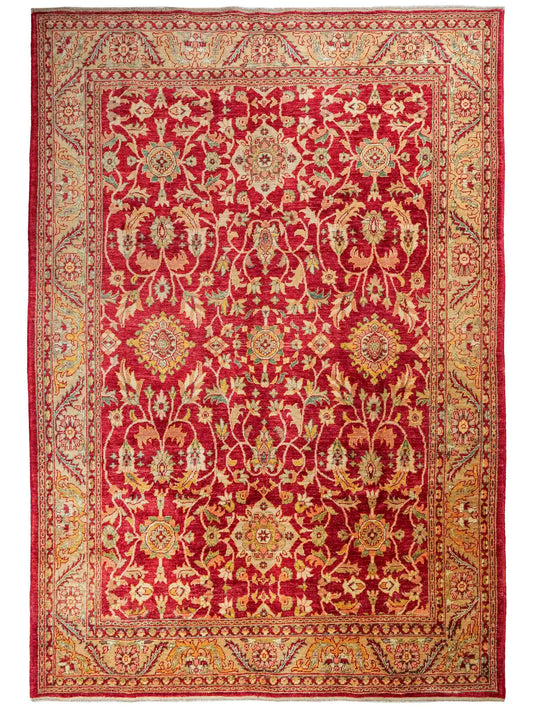Handgeknüpfter Ziegler Farahan Orientteppich von Khademi aus Wolle, rot. Klassisches Allover-Design. Traditionell von Hand geknüpft in Afghanistan. Größe: 264 cm x 221 cm. Teppichnummer: RB3-1030. Verkauf durch Jupiter Intl.