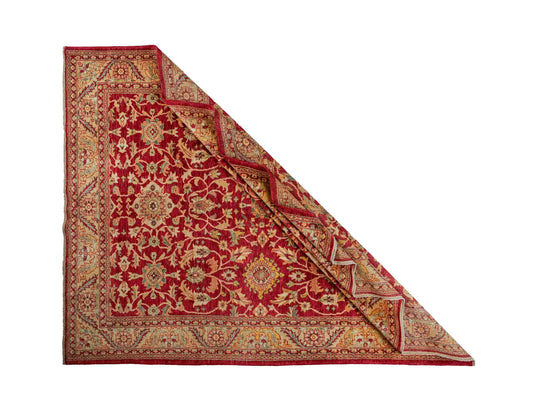 Handgeknüpfter Ziegler Farahan Orientteppich von Khademi aus Wolle, rot. Klassisches Allover-Design. Traditionell von Hand geknüpft in Afghanistan. Größe: 264 cm x 221 cm. Teppichnummer: RB3-1030. Verkauf durch Jupiter Intl.