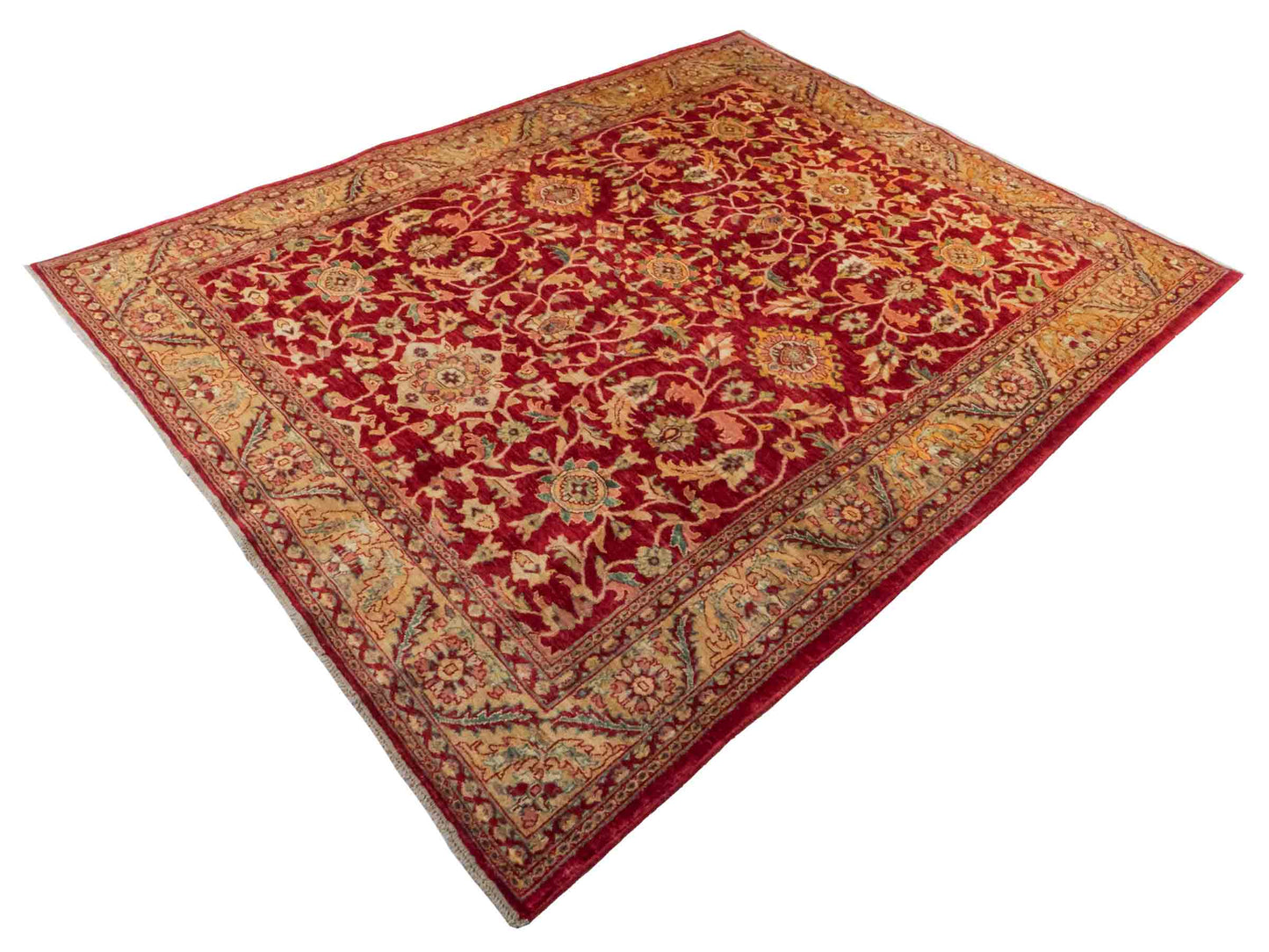 Handgeknüpfter Ziegler Farahan Orientteppich von Khademi aus Wolle, rot. Klassisches Allover-Design. Traditionell von Hand geknüpft in Afghanistan. Größe: 264 cm x 221 cm. Teppichnummer: RB3-1030. Verkauf durch Jupiter Intl.