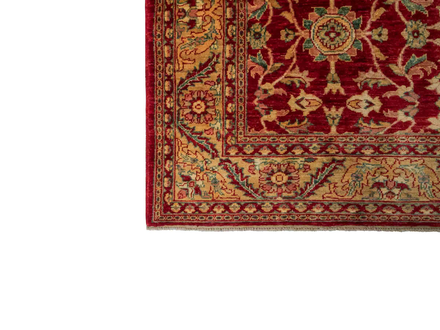 Handgeknüpfter Ziegler Farahan Orientteppich von Khademi aus Wolle, rot. Klassisches Allover-Design. Traditionell von Hand geknüpft in Afghanistan. Größe: 264 cm x 221 cm. Teppichnummer: RB3-1030. Verkauf durch Jupiter Intl.