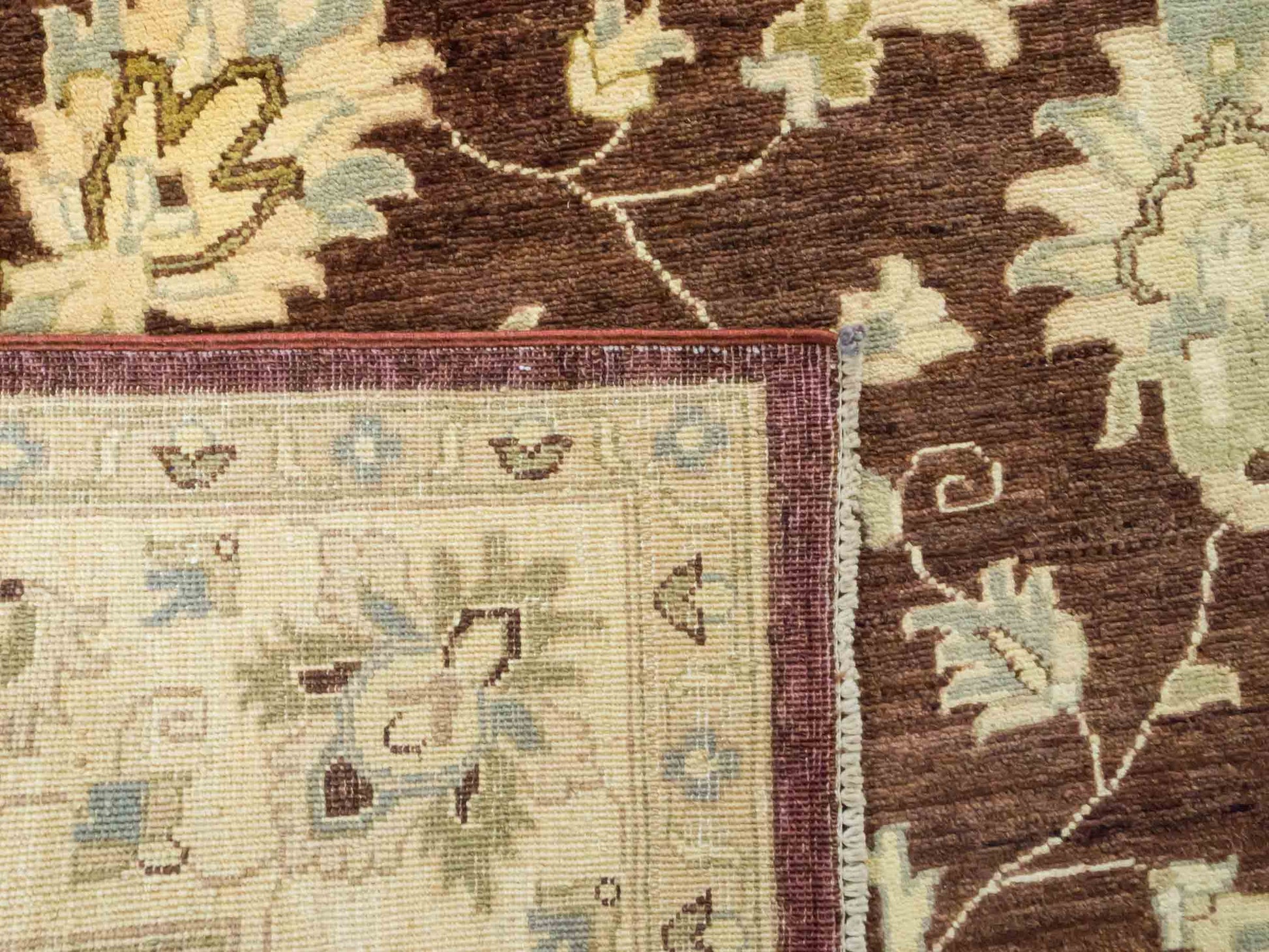 Handgeknüpfter Ziegler Farahan Orientteppich von Khademi aus Wolle, braun, beige, gold. Klassisches Allover-Design. Von Hand geknüpft in Afghanistan. Größe: 272 cm x 186 cm. Teppichnummer: RB3-1008. Verkauf durch Jupiter Intl.