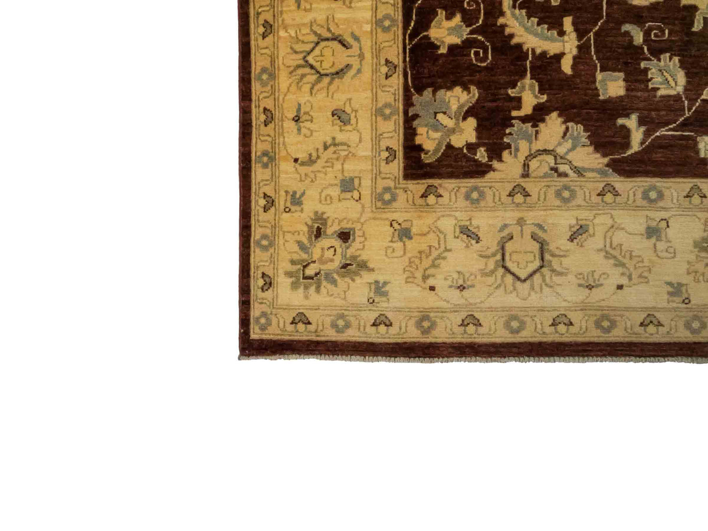 Handgeknüpfter Ziegler Farahan Orientteppich von Khademi aus Wolle, braun, beige, gold. Klassisches Allover-Design. Von Hand geknüpft in Afghanistan. Größe: 272 cm x 186 cm. Teppichnummer: RB3-1008. Verkauf durch Jupiter Intl.
