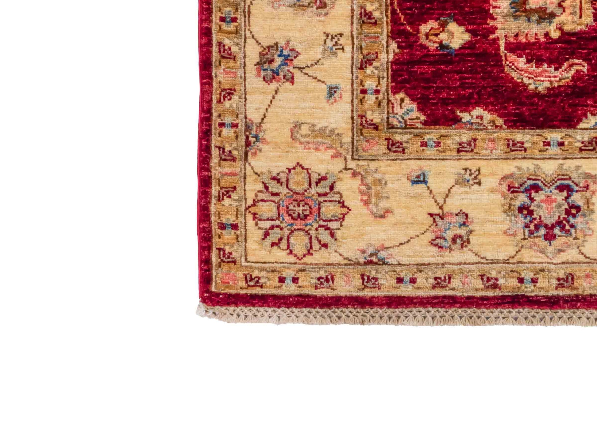 Quadratischer, handgeknüpfter Ziegler Farahan Orientteppich von Khademi aus Wolle, rot, beige. Klassisch-traditionell von Hand geknüpft in Afghanistan. Größe: 160 cm x 155 cm. Teppichnummer: SB3-1136 | Jupiter Intl.