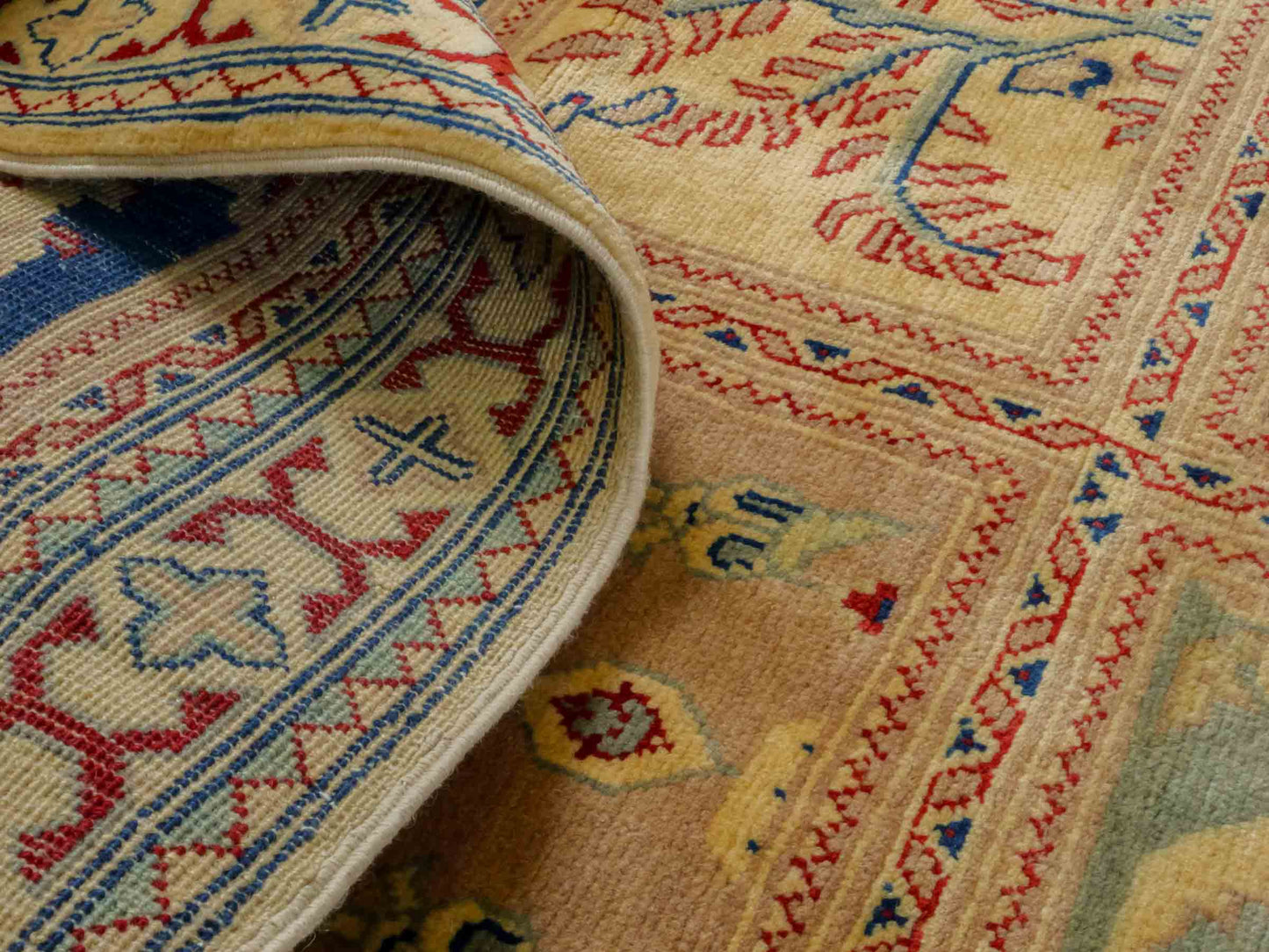 Handgeknüpfter Ziegler Hereke Läufer-Orientteppich von Khademi aus Wolle, golden. Klassisches Feldmuster. Von Hand geknüpft in Afghanistan. Größe: 315 cm x 81 cm. Teppichnummer: RB3-1005. Verkauf durch Jupiter Intl.