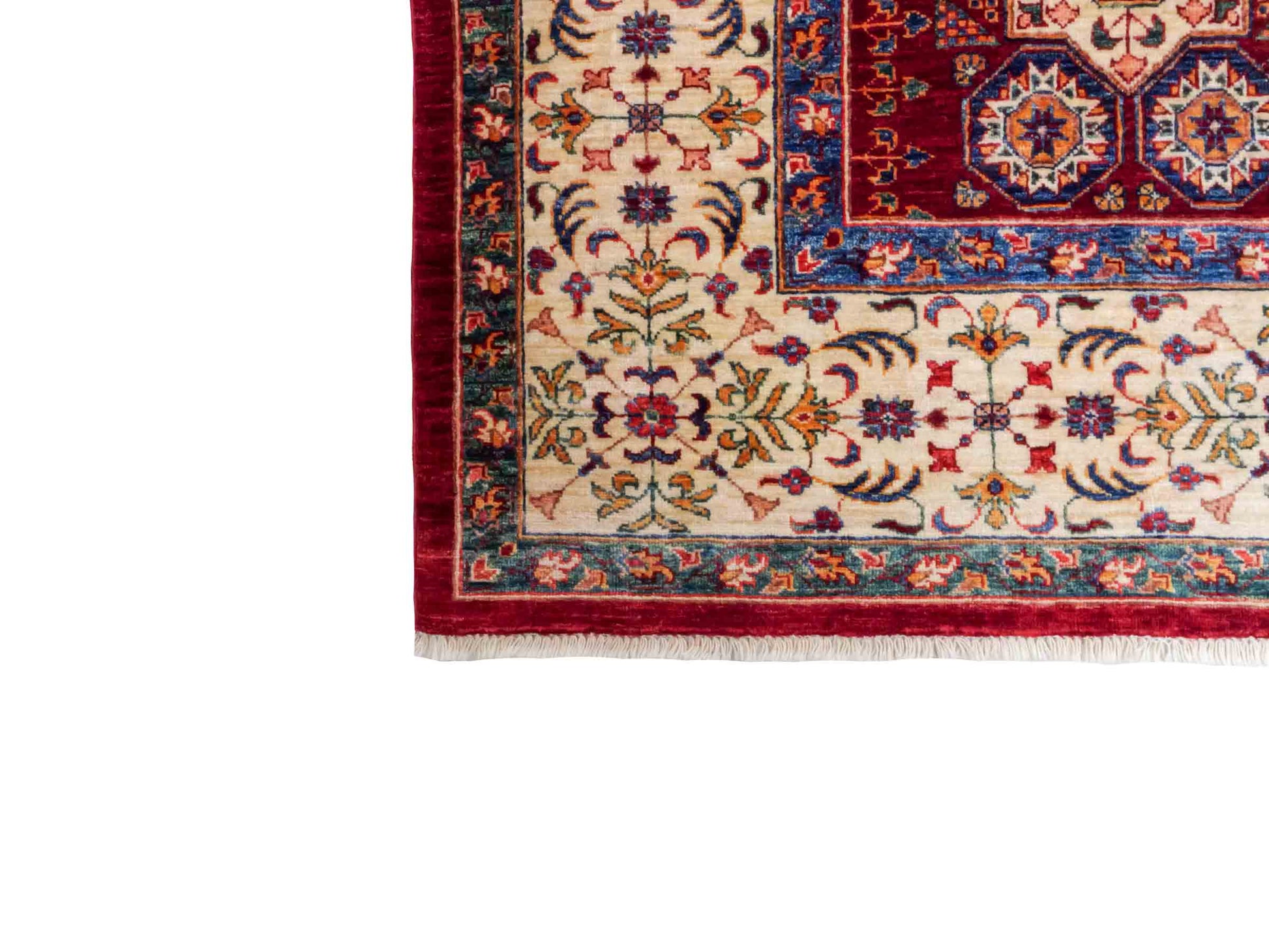 Handgeknüpfter Ziegler Mamluk Orientteppich von Khademi aus Wolle, rot. Klassisches, geometrisches Medaillon-Design. Traditionell von Hand geknüpft in Afghanistan. Größe: 373 cm x 277 cm. Teppichnummer: RB3-1017. Verkauf durch Jupiter Intl.